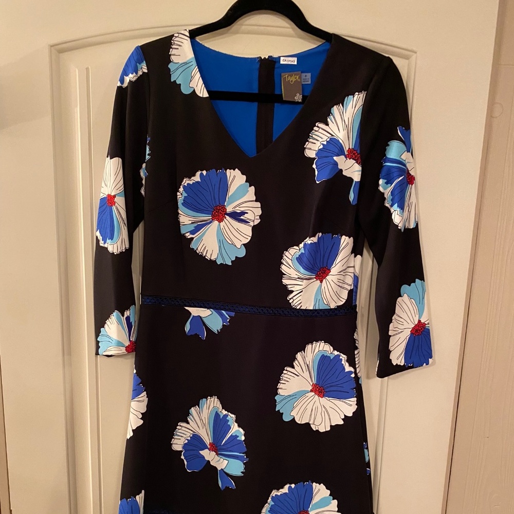 Black floral long sleeve dress